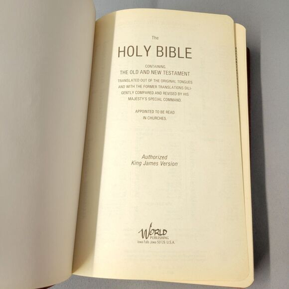 The Holy Bible KJV Old & New Testament Book Red 1989 Words Of Christ In Red - Picture 3 of 15